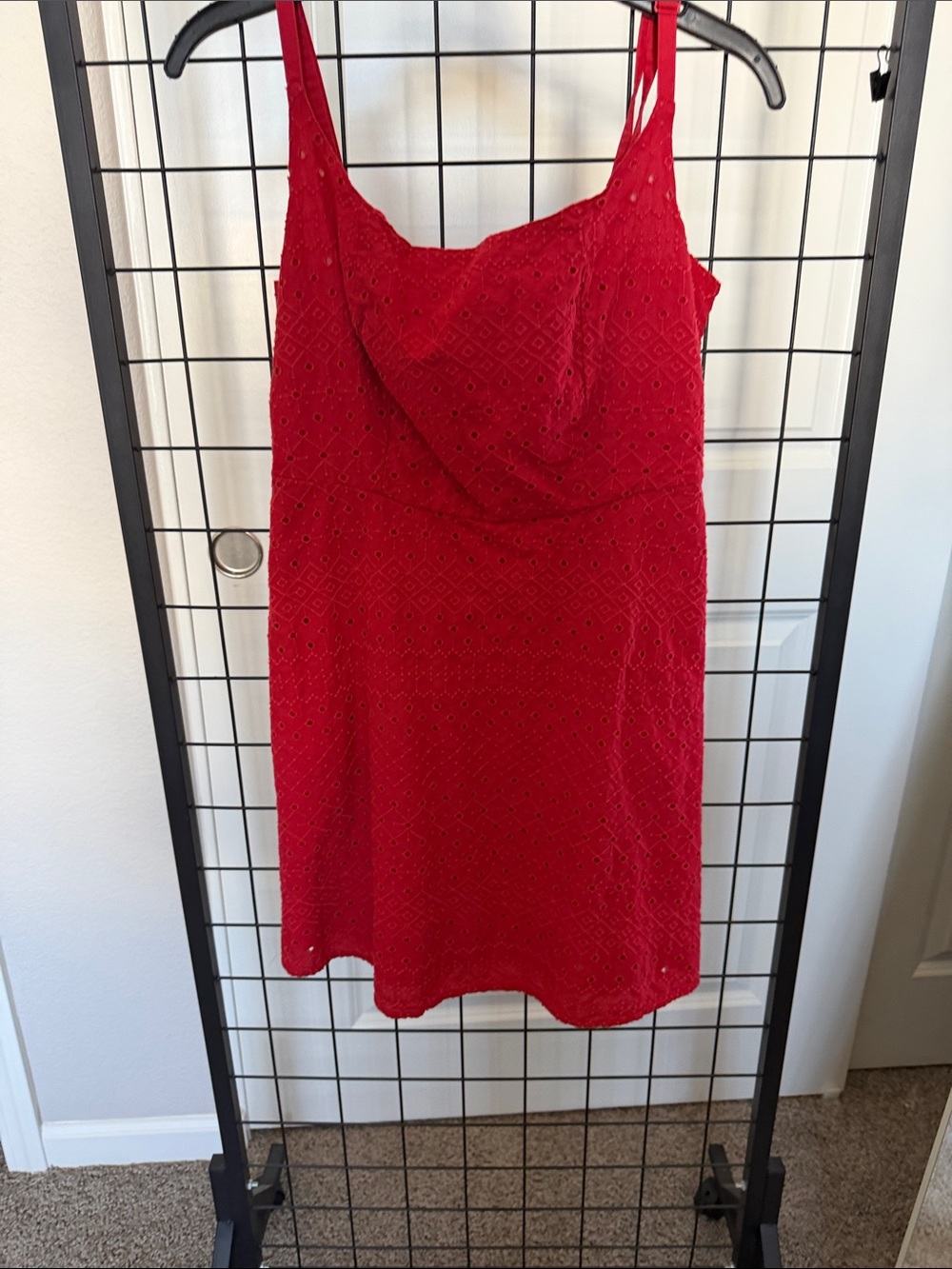 Old Navy Crimson Eyelet Cowl-Neck Mini Dress